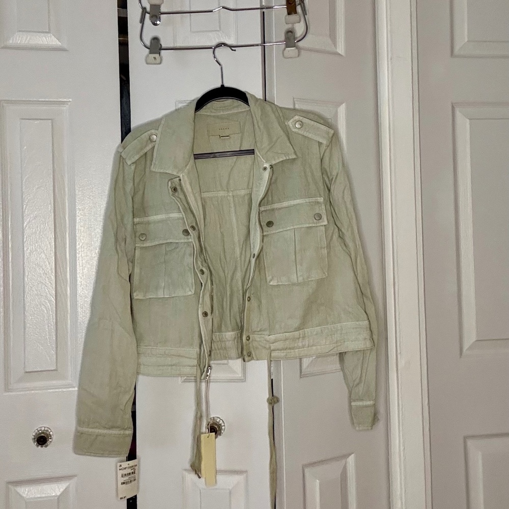 NWT Blank NYC Cropped Jacket in Light Mint Green